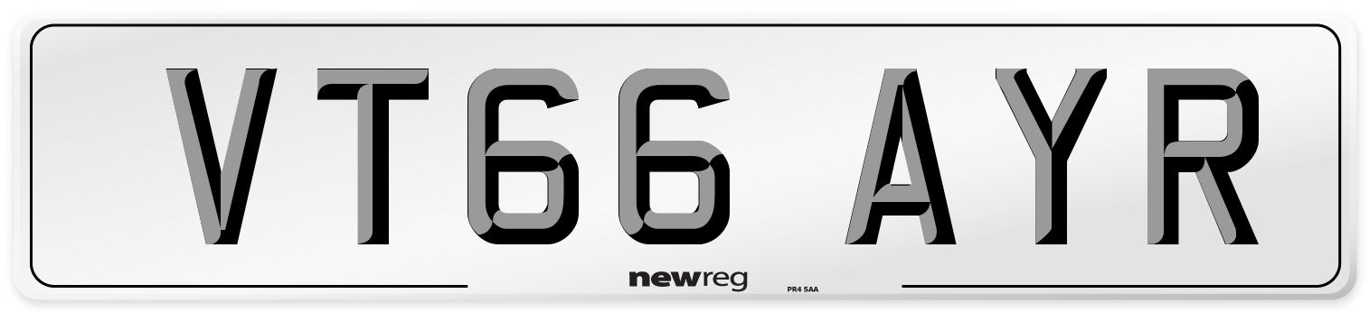 VT66 AYR Number Plate from New Reg